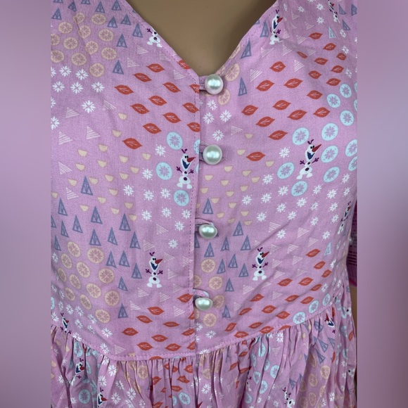 Disney Park Frozen Pink Dress For Adult Olaf Figured Size Small WDW NEW Ana Elsa - Picture 3 of 16